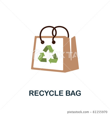Recycle Bag icon. Flat sign element from eco friendly product collection. Creative Recycle Bag icon for web design, templates, infographics and more Recycle Bag icon. Flat sign element from eco friendly product collection. Creative Recycle Bag icon for web design, templates, infographics and more 81155970