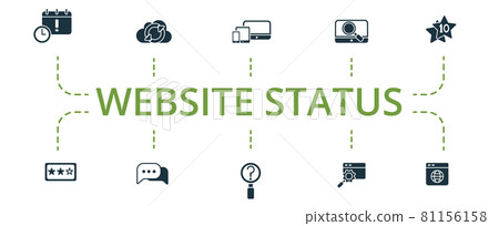 Website Status icon set. Contains editable... - Stock Illustration ...