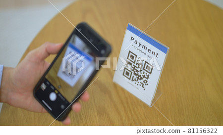Smartphone payment, QR code payment, cashless payment 81156322
