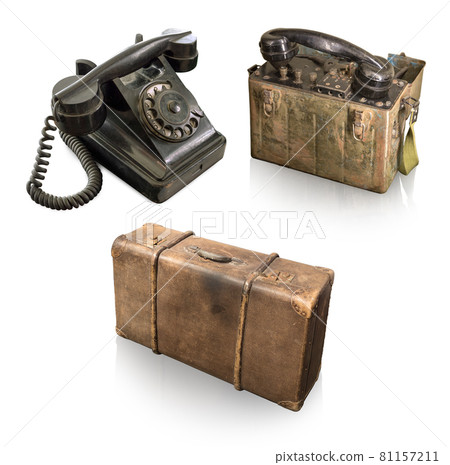 Old objects isolated on white background Old objects isolated on white background 81157211