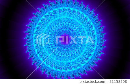 Ornamental round lace pattern. Kaleidoscope coral circle. 81158308