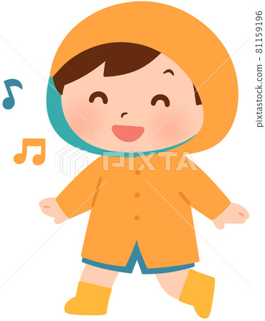 A boy in a raincoat 81159196