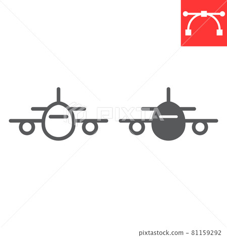 Airplane line and glyph icon - Stock Illustration [81159292] - PIXTA