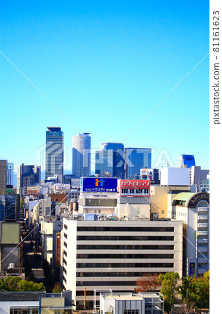 名古屋市名古屋站前的摩天大樓縣風光 81161623