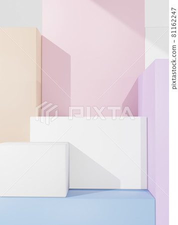 3D Rendering Multi Pastel Colors Minimal... - Stock Illustration ...