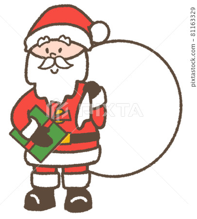 Illustration of Santa Claus holding a gift - Stock Illustration ...