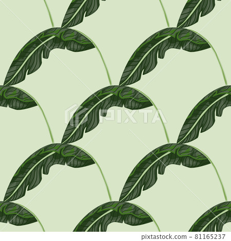 Decorative tropic nature seamless pattern with hand drawn green leaves print. Light background. Decorative tropic nature seamless pattern with hand drawn green leaves print. Light background. 81165237