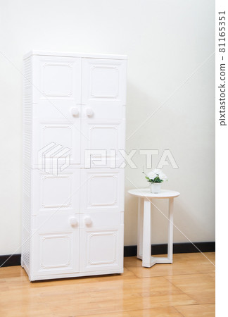 white plastic wardrobe in minimal style 81165351