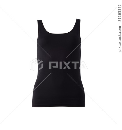 Casual black women singlet isolated on white 81165352