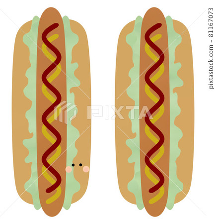 Hot dog with face and without face 81167073