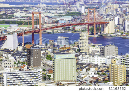 View from Mt. Takato Beautiful Wakato Ohashi Bridge (Kitakyushu City, Fukuoka Prefecture) 81168562