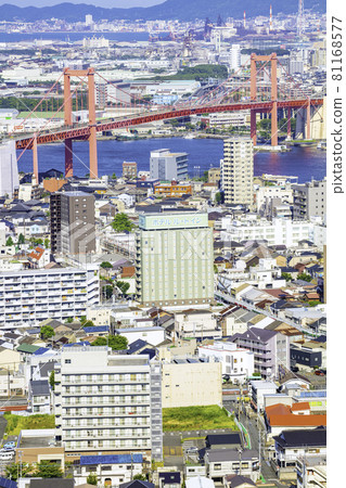 View from Mt. Takato Beautiful Wakato Ohashi Bridge (Kitakyushu City, Fukuoka Prefecture) View from Mt. Takato Beautiful Wakato Ohashi Bridge (Kitakyushu City, Fukuoka Prefecture) 81168577