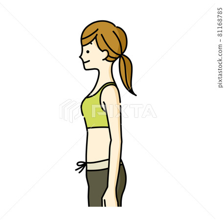 穿著側身運動服的女人 81168785