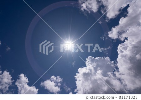 Sun light flare and Building motions clouds fluffy clouds sky Cloudscape cloudy Concept nature background and Travel Website Environment. Sun light flare and Building motions clouds fluffy clouds sky Cloudscape cloudy Concept nature background and Travel Website Environment. 81171323