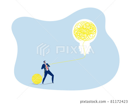 businessman manage Problems solution creative design of light bulb with and order in thoughts concept vector 81172423