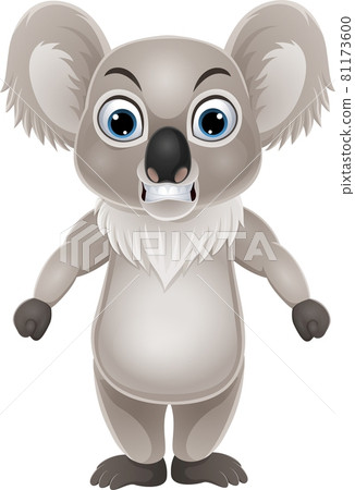 Cartoon koala standing with angry expression Cartoon koala standing with angry expression 81173600