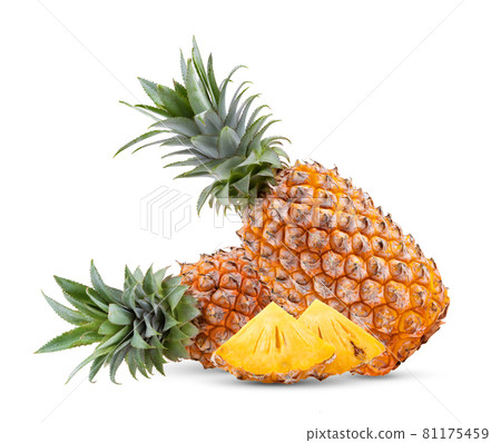 Ripe pineapple isolated on the white 81175459