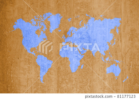 blue map of the world ,cement wall background blue map of the world ,cement wall background 81177123