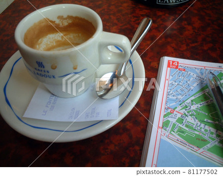 View the map at a cafe in Paris, France 81177502