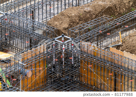 Reinforcing bar construction, pillar beam, foundation construction Reinforcing bar construction, pillar beam, foundation construction 81177988