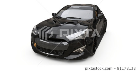 Black small sports car coupe. 3d rendering. Black small sports car coupe. 3d rendering. 81178138