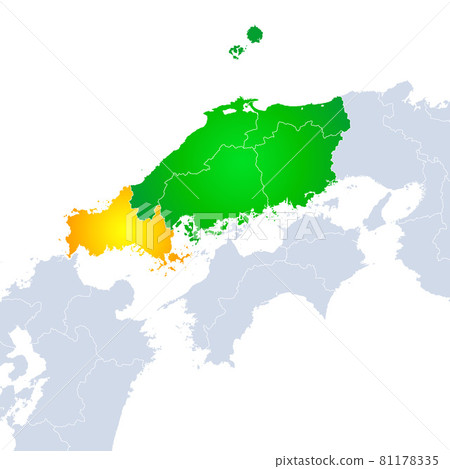 山口縣地圖和中國地區 81178335