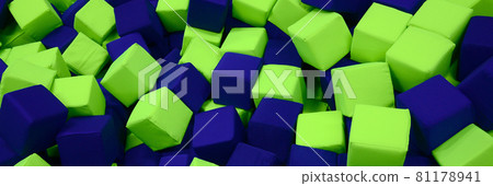 Many colorful soft blocks in a kids' ballpit at a playground Many colorful soft blocks in a kids' ballpit at a playground 81178941