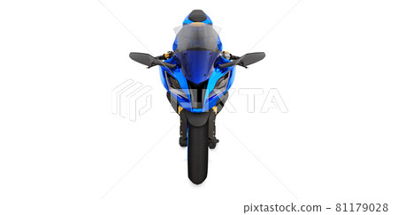 3d blue super sports motorbike on white isolated background. 3d illustration. 81179028