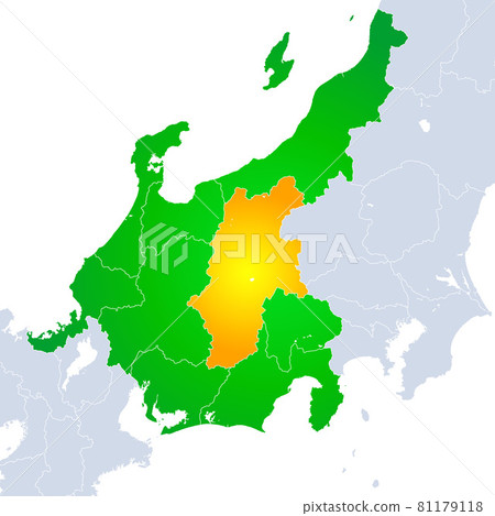 Nagano Prefecture Map and Chubu Region 81179118