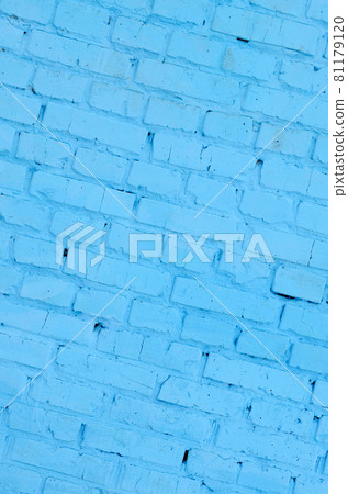 Square brick block wall background and texture. Painted in blue Square brick block wall background and texture. Painted in blue 81179120