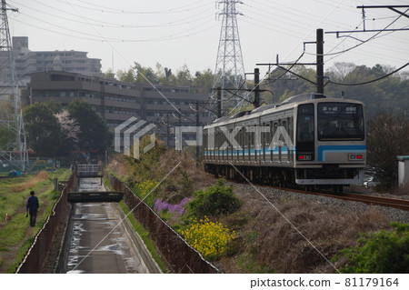 Sagami Line 205 Series Electric Train that goes near Iriya, Zama City 81179164