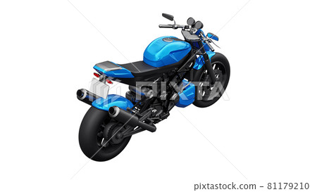Blue super sports motorbike on white background. 3d illustration. 81179210