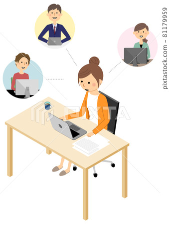 Isometric telework remote work - Stock Illustration [81179959] - PIXTA