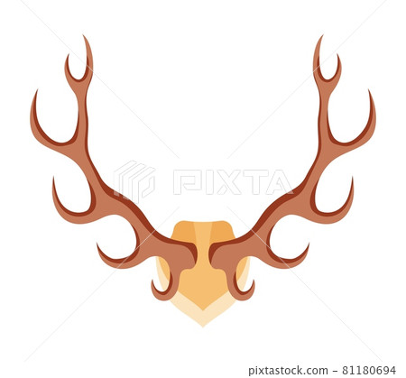 Deer antlers are a hunter trophy in cartoon style 81180694