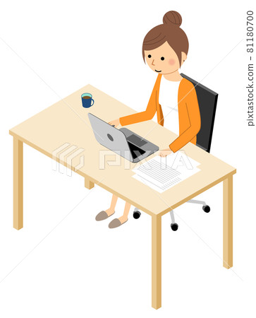 Isometric telework remote work - Stock Illustration [81180700] - PIXTA