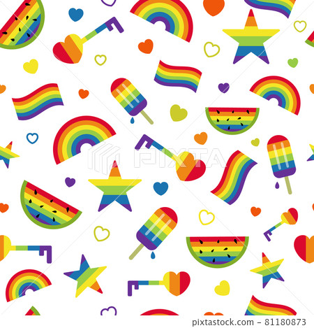 Lgbt seamless patten with colorful rainbow and icecream Lgbt seamless patten with colorful rainbow and icecream 81180873