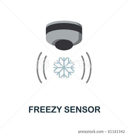 Freezy Sensor flat icon. Colored sign from home security collection. Creative Freezy Sensor icon illustration for web design, infographics and more Freezy Sensor flat icon. Colored sign from home security collection. Creative Freezy Sensor icon illustration for web design, infographics and more 81181342