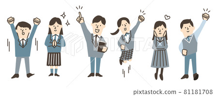 身著校服的學生充滿幹勁 身著校服的學生充滿幹勁 81181708