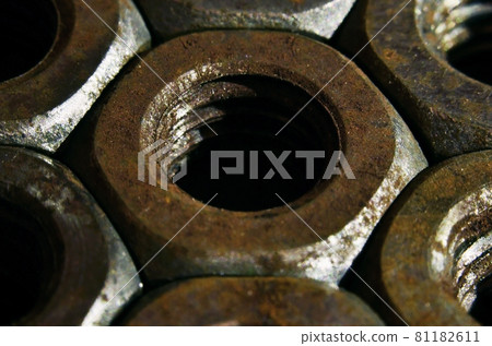 Close-up of rusty nuts Close-up of rusty nuts 81182611