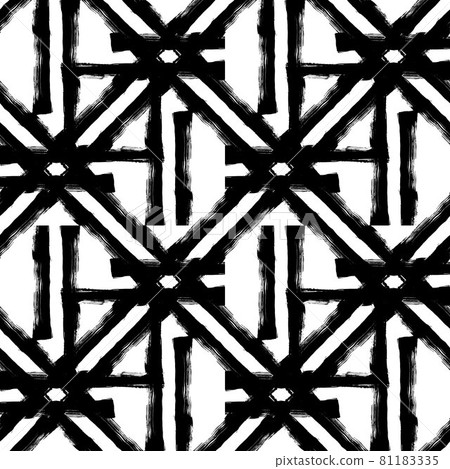 Vector Plaid Brush Seamless Pattern Grange Minimalist Check Geometric Design in Black Color. Modern Grung Collage Background for kids fabric and textile Vector Plaid Brush Seamless Pattern Grange Minimalist Check Geometric Design in Black Color. Modern Grung Collage Background for kids fabric and textile 81183335