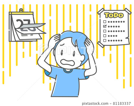 People who have a headache looking at the calendar and to-do list People who have a headache looking at the calendar and to-do list 81183337