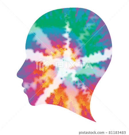 70s Shibori Tie Dye Abstract Background in Human Head Profile Shape Hippie Style Psychedelic Fabric Boho Design Hippy Swirl 70s Shibori Tie Dye Abstract Background in Human Head Profile Shape Hippie Style Psychedelic Fabric Boho Design Hippy Swirl 81183483