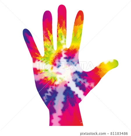 70s Shibori Tie Dye Abstract Background in Human Hand Shape Hippie Style Psychedelic Fabric Boho Design Hippy Swirl 70s Shibori Tie Dye Abstract Background in Human Hand Shape Hippie Style Psychedelic Fabric Boho Design Hippy Swirl 81183486