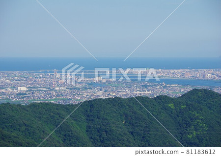 View of Tokushima city from Asebi Park observatory in Itano Town, Tokushima Prefecture 81183612