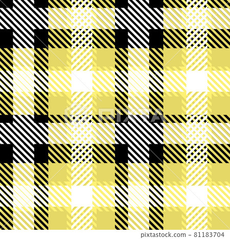 Vector Yellow Plaid Check Teen Seamless Pattern in Geometric Abstract Style Can be used for Summer Fashion Fabric Design, School Textile Classic Dress, Picnic Blanket, Retro Print Girly Shirt 81183704