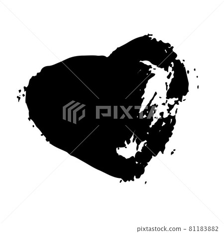 Vector Heart Brush Hand Drawn Element in Black... - Stock Illustration ...