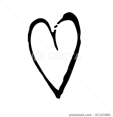 Vector Heart Brush Hand Drawn Element in Black... - Stock Illustration ...