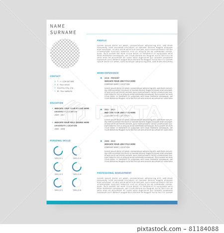 Resume template. Professional resume template design. Template design. Vector illustration. Resume template. Professional resume template design. Template design. Vector illustration. 81184088