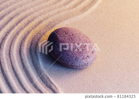 Meditation zen garden with stones on sand 81184325