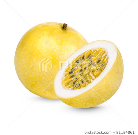 Passion fruit; Passiflora edulis isolated on white background 81184861